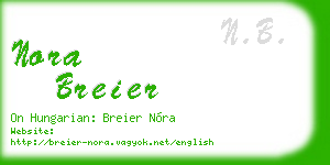 nora breier business card
